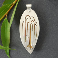 Picture Jasper Silver Pendant, Willow Tree Cut-out