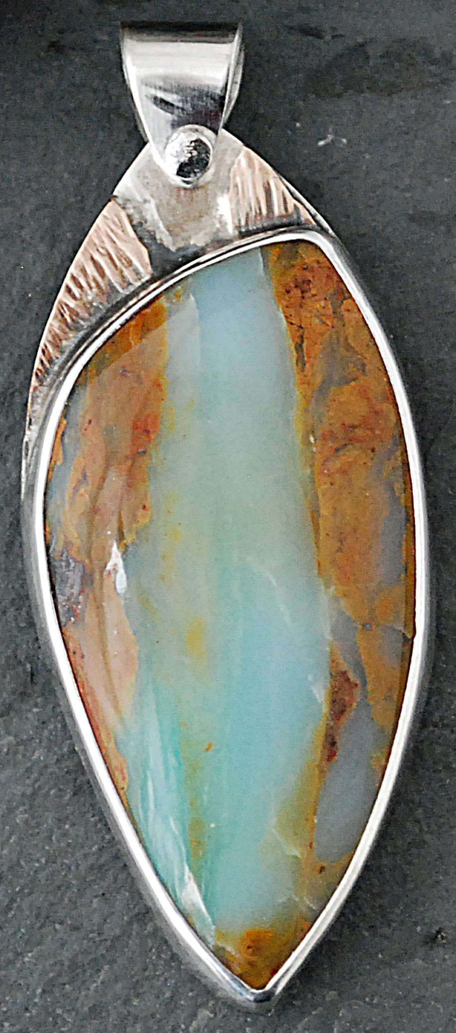 Peruvian blue opal pendant