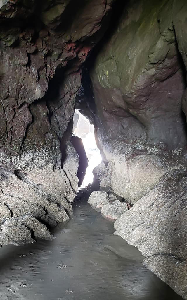 Tunnel through rock