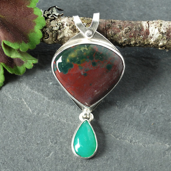 Jasper and Chrysoprase pendant