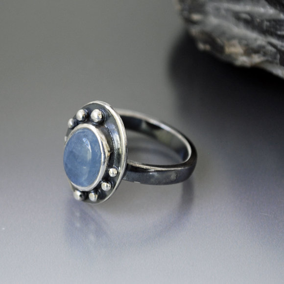 Silver ring with Aquamarine