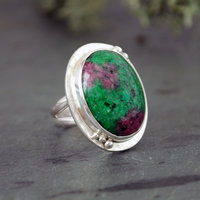 Ruby in Zoisite Sterling Silver Ring Size 6.75