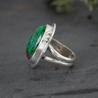 Ruby in Zoisite Sterling Silver Ring Size 6.75