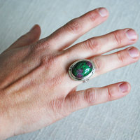 Ruby in Zoisite Sterling Silver Ring Size 6.75