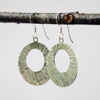 Sterling Silver Hammered Wide Circle Earrings