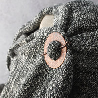 Rustic Hammered Copper Shawl Pin on scarf angle