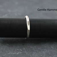 Hammered Sterling Silver Stacking Ring, gentle hammer