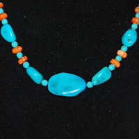 Sleeping Beauty Turquoise and Spiny Oyster Shell Necklace