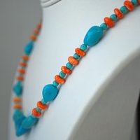 Sleeping Beauty Turquoise and Spiny Oyster Shell Necklace