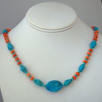 Sleeping Beauty Turquoise and Spiny Oyster Shell Necklace