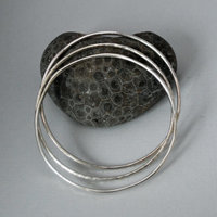 Hammered Silver Bangle Single or Set