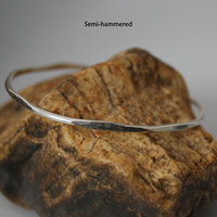 Hammered Silver Bangle Single or Set
