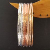 Hammered Silver Bangle Single or Set