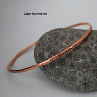 Hammered Copper Bangles Single or Set, Copper Stacking Bangles