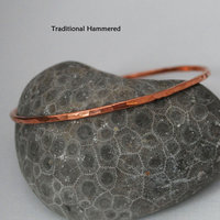 Hammered Copper Bangles Single or Set, Copper Stacking Bangles