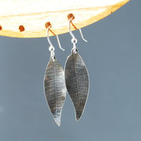 Sterling Silver Leaf Earrings