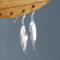 Sterling Silver Leaf Earrings