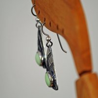 Lemon Chrysoprase Sterling Silver Patterned Earrings