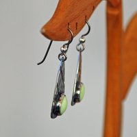 Lemon Chrysoprase Sterling Silver Patterned Earrings