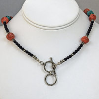 Tibetan Turquoise and Sponge Coral Necklace