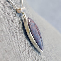 Agate Pendant with Rose Cut-Out in Back, side view