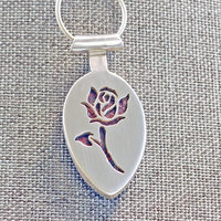 Agate Pendant with Rose Cut-Out in Back, back view