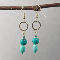 Silver and Turquoise Dangle Earrings