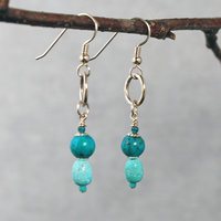 Silver and Turquoise Dangle Earrings