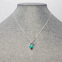 Small Malachite Silver Pendant, Shamrock