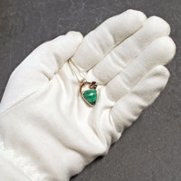 Small Malachite Silver Pendant, Shamrock