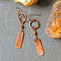 Rustic Copper Dangle Earrings