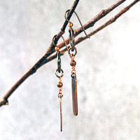 Rustic Copper Dangle Earrings