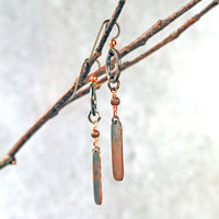 Rustic Copper Dangle Earrings