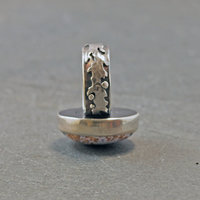 Calico Lace Agate Silver Ring Size 8.75