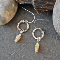 Silver Earrings with Opals