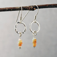 Silver Earrings with Opals