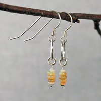 Silver Earrings with Opals