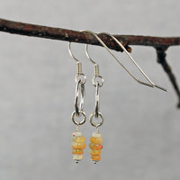 Silver Earrings with Opals