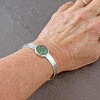 Silver Cuff Bracelet with Maw Sit Sit 