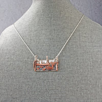 Duck Pendant, Silver and Copper