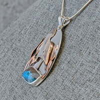 Heron Pendant with Blue Opal-RESERVED