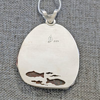 Heron Pendant with Blue Opal-RESERVED