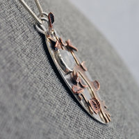 Autumn Tree Pendant, Silver, Copper, Bronze, Moonstone