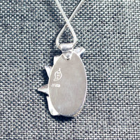 Silver Jade Pendant with Silver Leaves