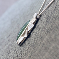 Silver Jade Pendant with Silver Leaves