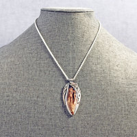 Fossilized Palm Root, Silver Pendant