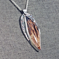 Fossilized Palm Root, Silver Pendant