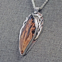 Fossilized Palm Root, Silver Pendant