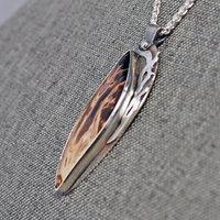 Fossilized Palm Root, Silver Pendant