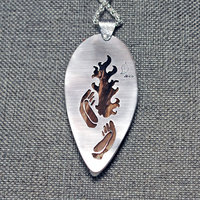 Fossilized Palm Root, Silver Pendant